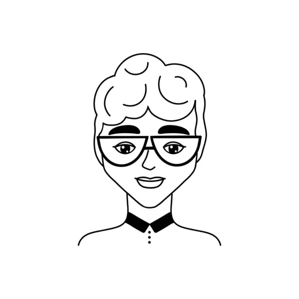 Visage masculin dans le style doodle — Image vectorielle