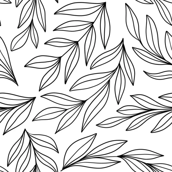 Motif Sans Couture Avec Des Branches Sur Fond Blanc — Image vectorielle