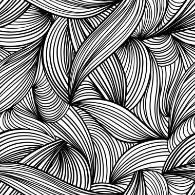 Abstract striped seamless pattern in doodle style.