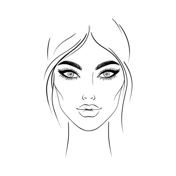 Sketch Young Woman White Background — стоковый вектор