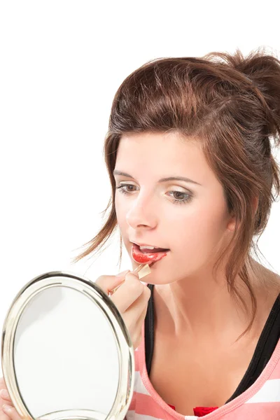 Tienermeisje zetten op make-up — Stockfoto
