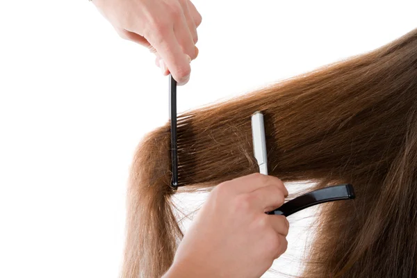 Peluquería cortando el cabello — Foto de Stock