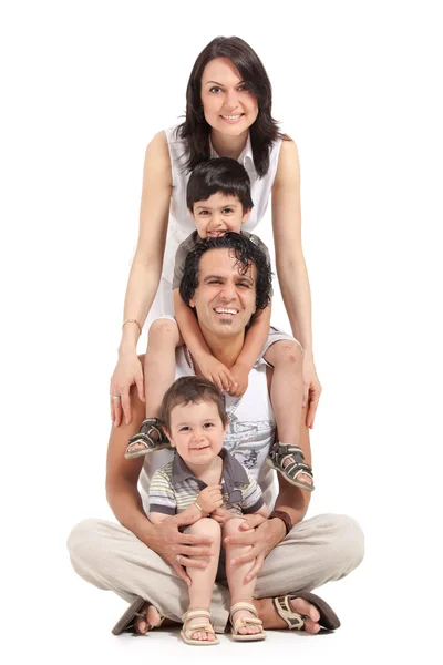 Happy multiracial family of four Royalty Free Stock Photos
