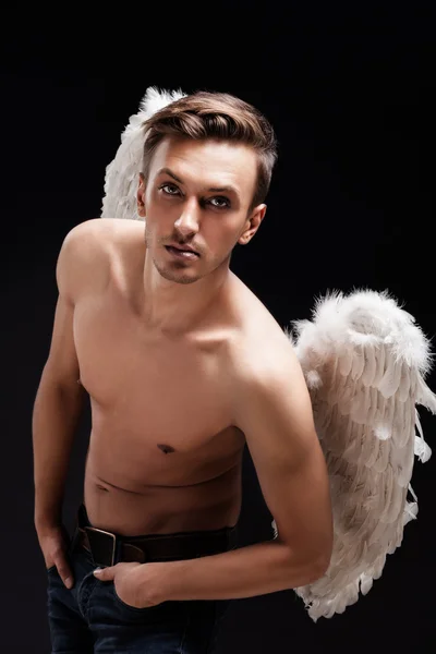 A portrait of a man with angel wings — Stock Photo, Image