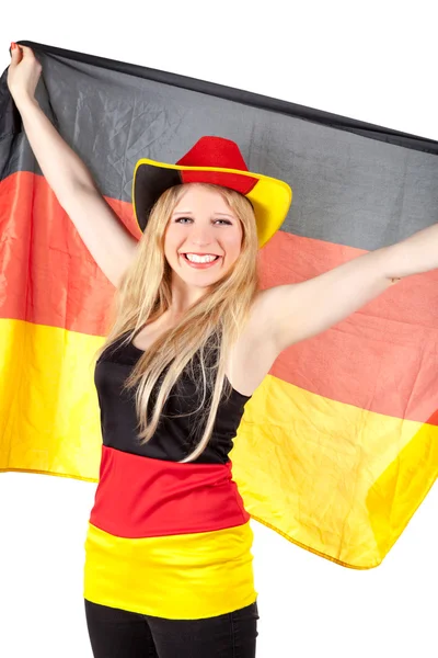 Красивый немецкий футбольный фанат — стоковое фото
