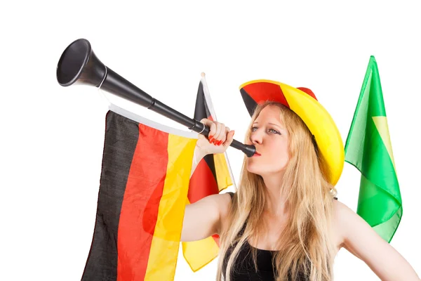 Beautiful german soccer fan — Stock Photo, Image