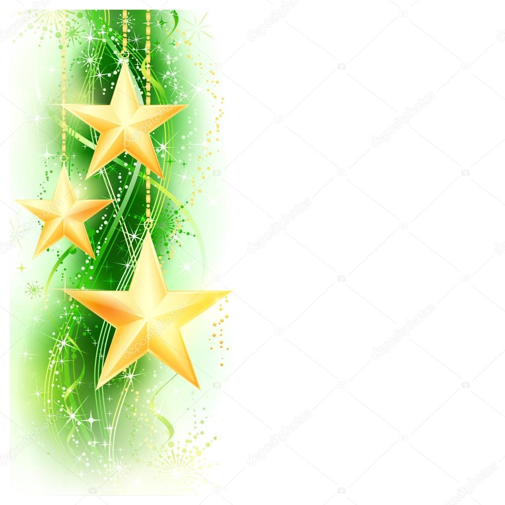 Green golden star border