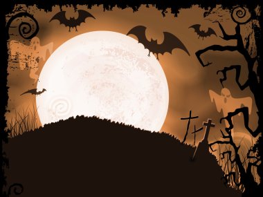 Spooky turuncu halloween gece