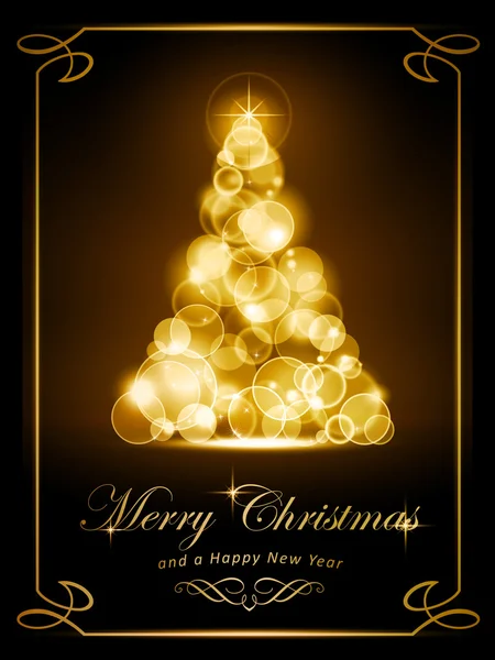 Élégante carte de Noël dorée — Image vectorielle