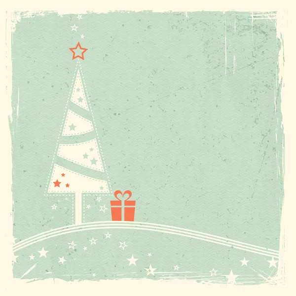 hediye ile Noel ağacı ve yıldız