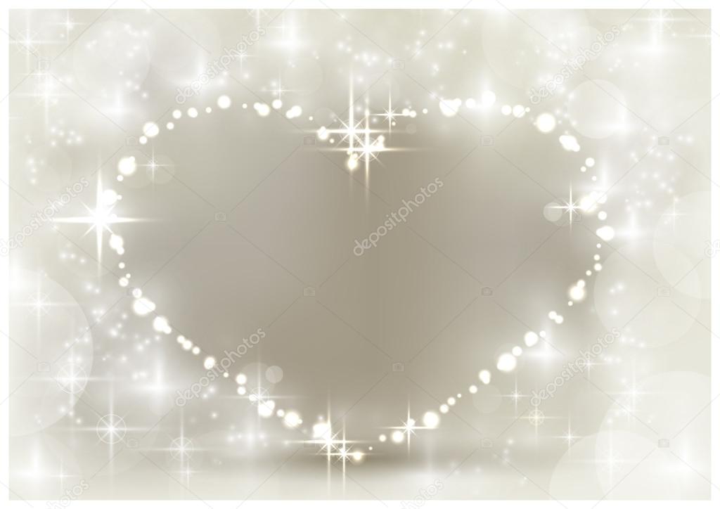 Silver sparkling Christmas heart