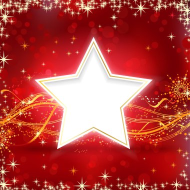 Kırmızı altın christmas yıldız zemin