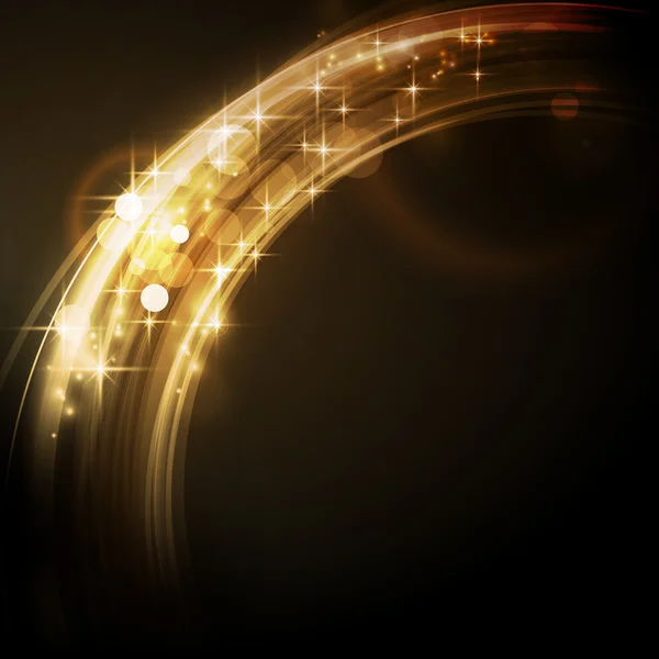 Borde circular abstracto de luz con estrellas — Vector de stock