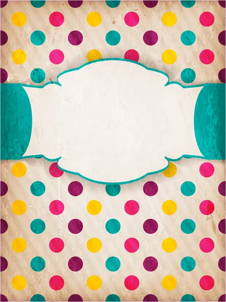 etiket ile dokulu polka dot renkli tasarım