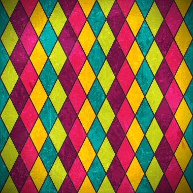 Colorful rhombus grunge background clipart