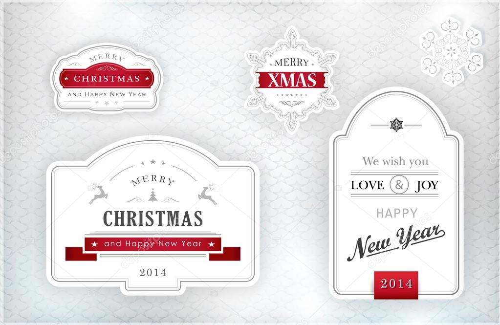 Elegant Christmas labels, emblems
