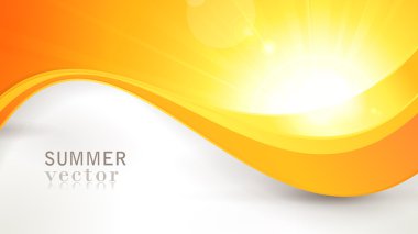 vektör yaz güneşi dalgalı desen ve lens flare ile