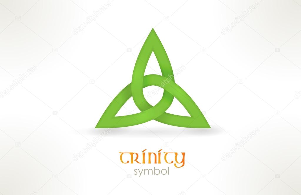 Interwoven line forming a three cornered shape called trinity knot.