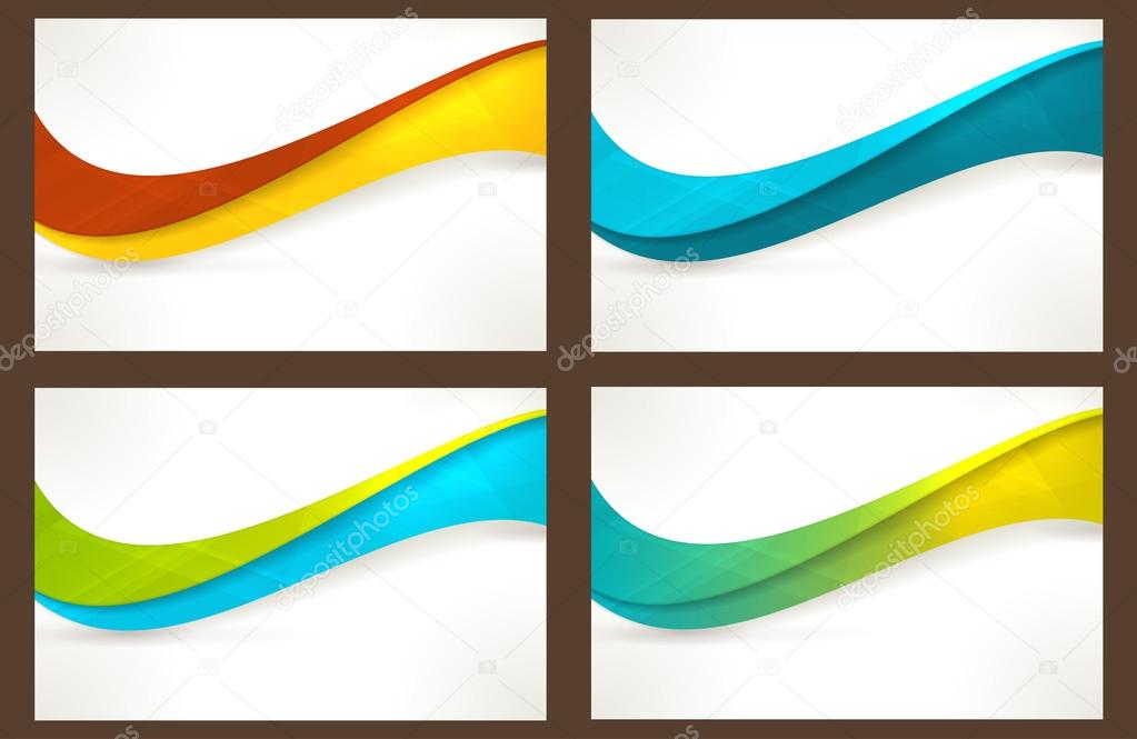 Set of colourful wave templates, banners