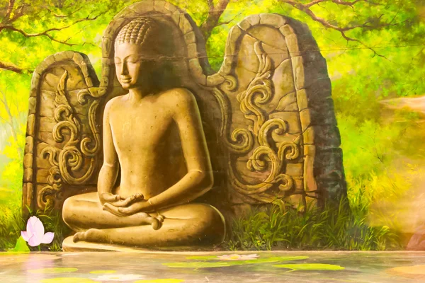 Buddha oil paintings in Thailand — Stock Photo, Image