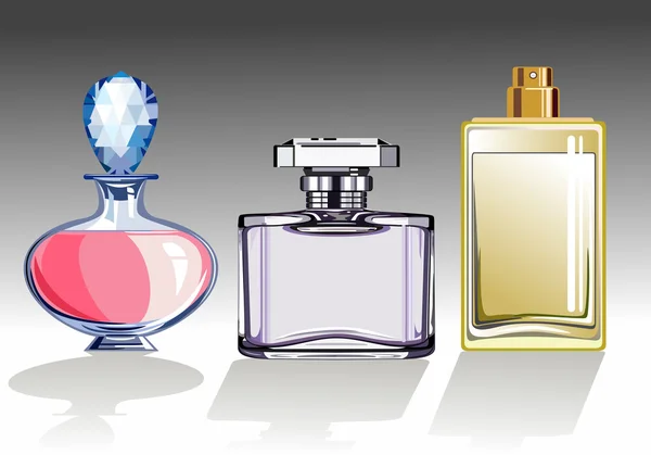 Conjunto de frascos de perfume — Vetor de Stock