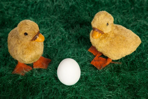 Cute fluffy Easter ducklings — Stock Photo, Image