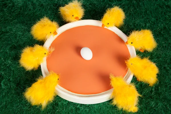 Colourful group of Easter chicks — Stock Photo, Image