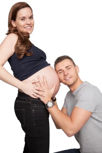 Father bonding with his unborn child — Stock Photo, Image