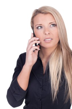 ciddi düşünceli kadın onun cep