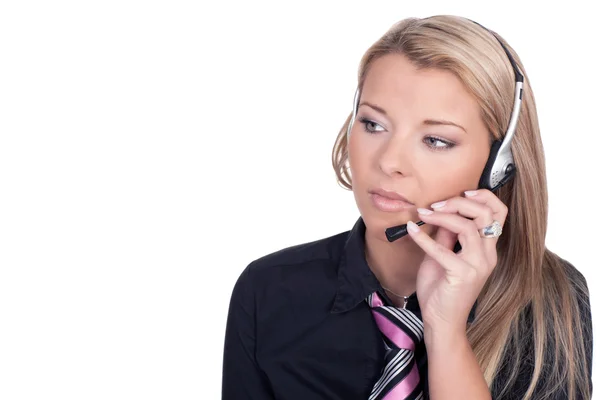 Allvarlig call center agent — Stockfoto