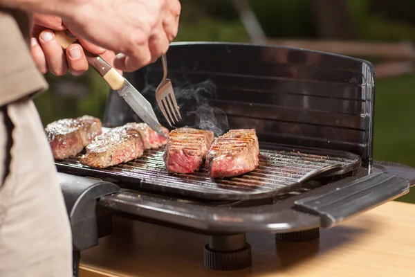 Gegrilde steaks — Stockfoto