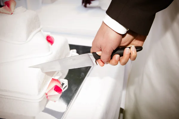 Cutting the Wedding cake — Stock Photo, Image