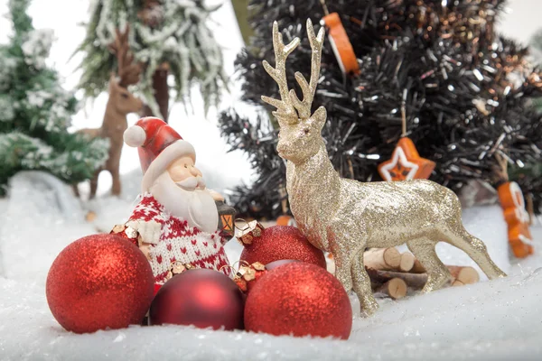 Reindeer meets Santa Claus — Stock Photo, Image
