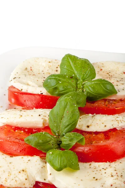 Tranches de mozzarella empilées — Photo