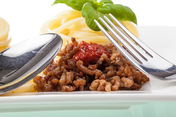 Traditionele pasta maaltijd — Stockfoto