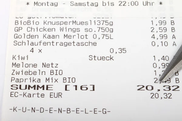 German Bill check — Stock Photo, Image