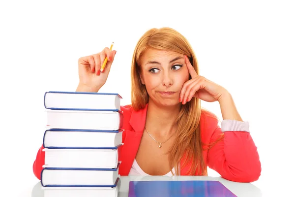 Books and girl — Stock Photo, Image