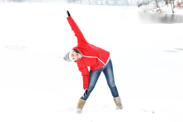 Young girl exercising — Stock Photo, Image