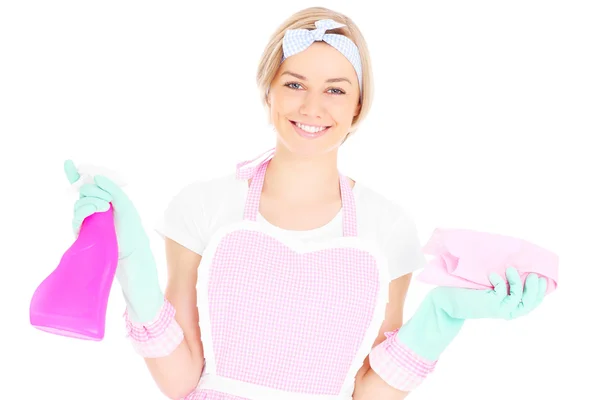 Happy housekeeper — Stock Photo, Image