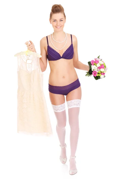 Bride in underwear — Stock Photo, Image