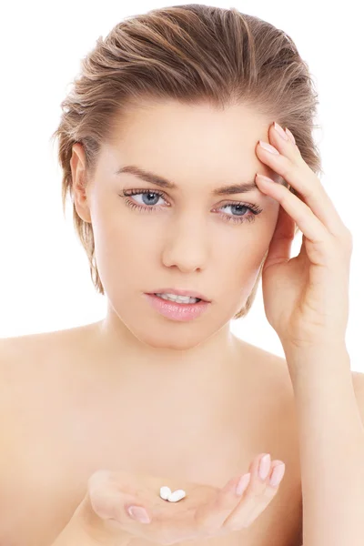 Woman with headache — Stock Photo, Image