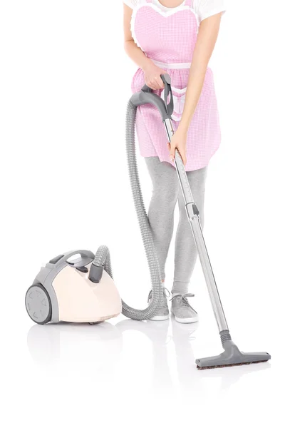 Vrouw met een vacuüm — Stockfoto