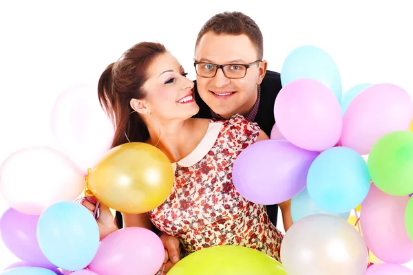 Pareja y globos —  Fotos de Stock