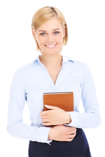 Businesswoman and book — Stock Photo, Image