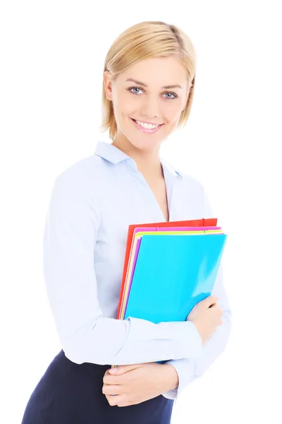 Businesswoman and files Stock Picture