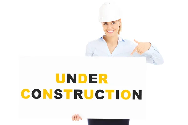 Under construction banner — Stock Photo, Image