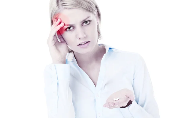 Woman and headache — Stock Photo, Image