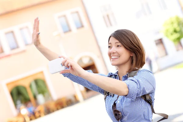 Vrouw nemen foto — Stockfoto