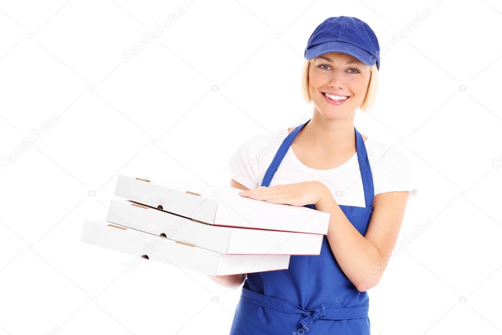 Pizza delivery woman