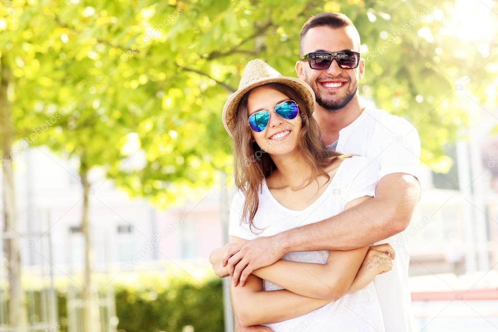 Happy couple in the park